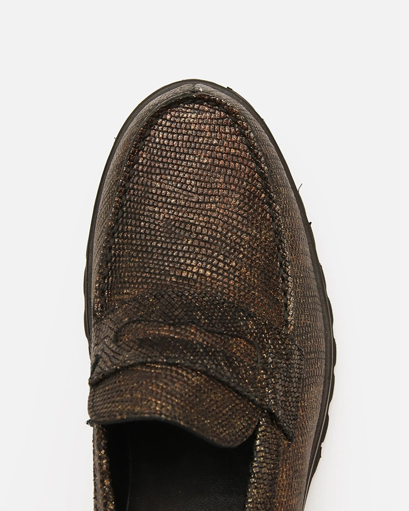 Loafers West Noir Doré imprimé Serpent