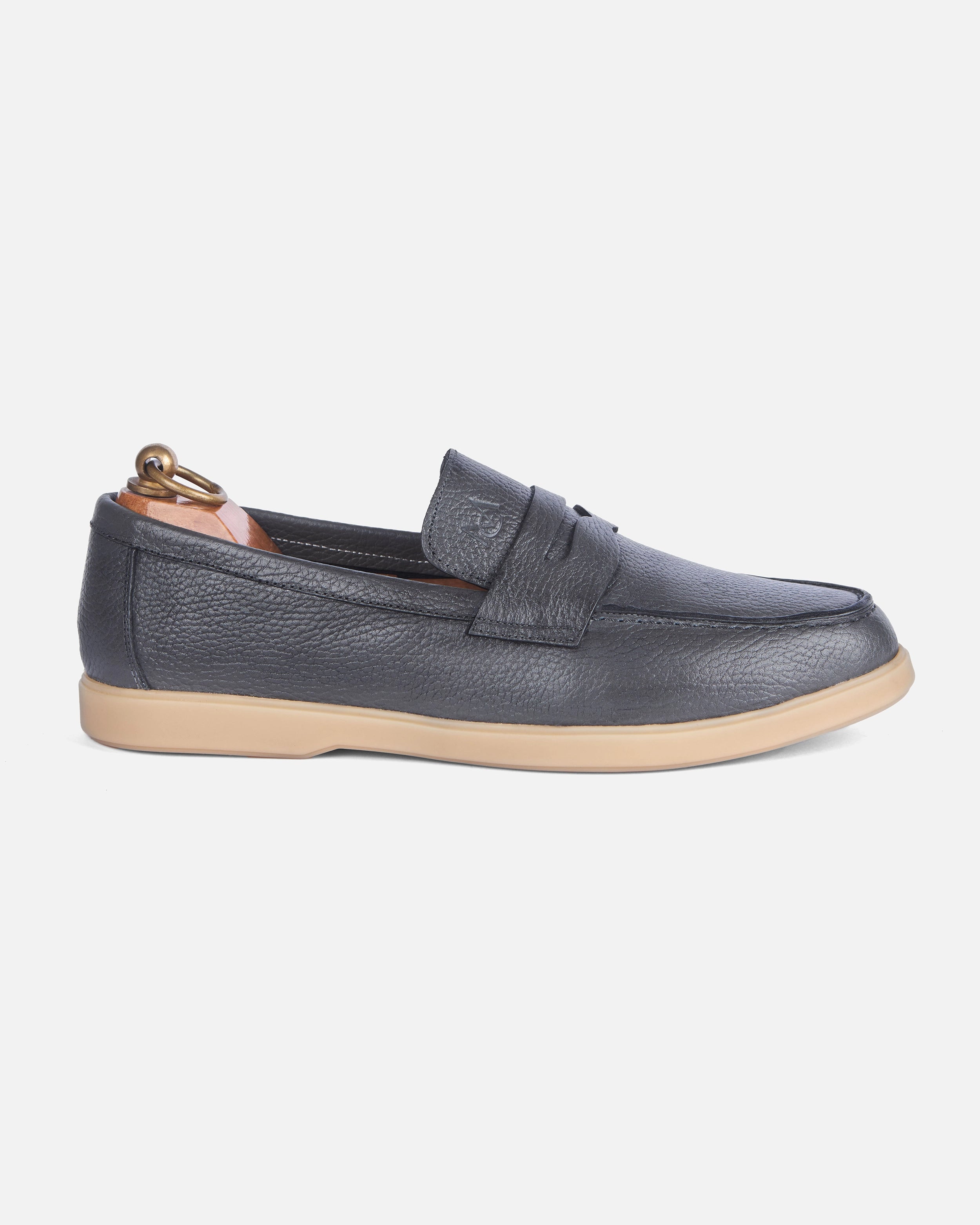 Mocassin City Walk Cuire Grainé Gris