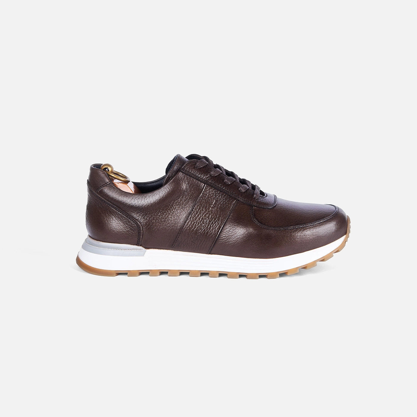 Sneakers Snider Vitto en cuir grainé Taupe