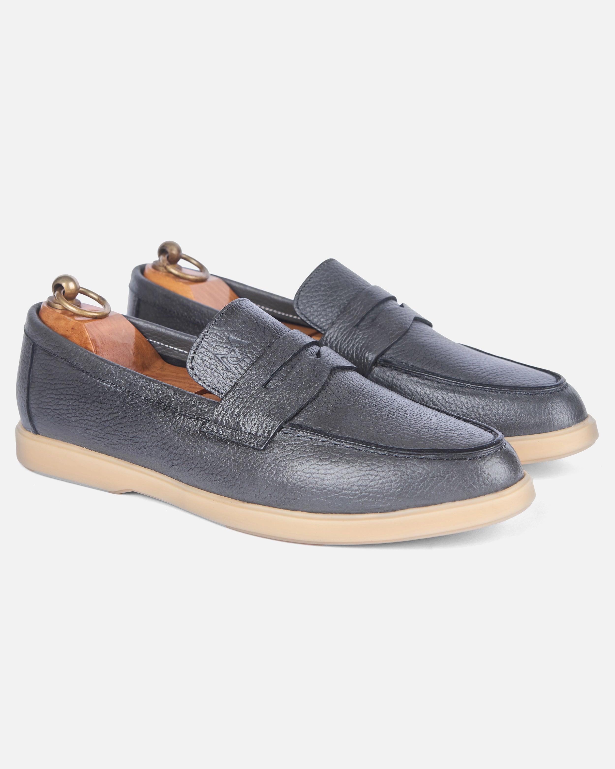 Mocassin City Walk Cuire Grainé Gris