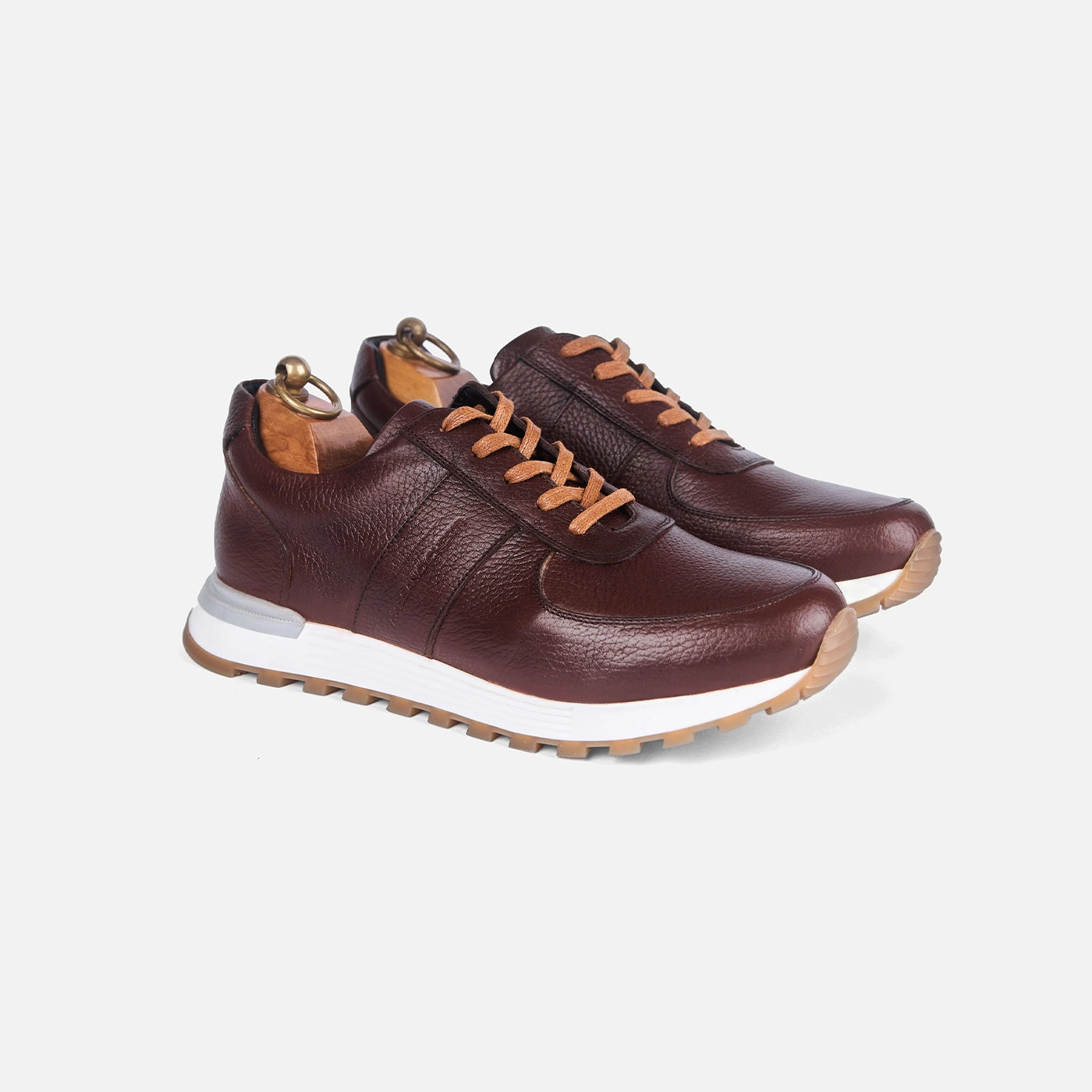 Sneakers Snider Vitto en cuir grainé Marron clair