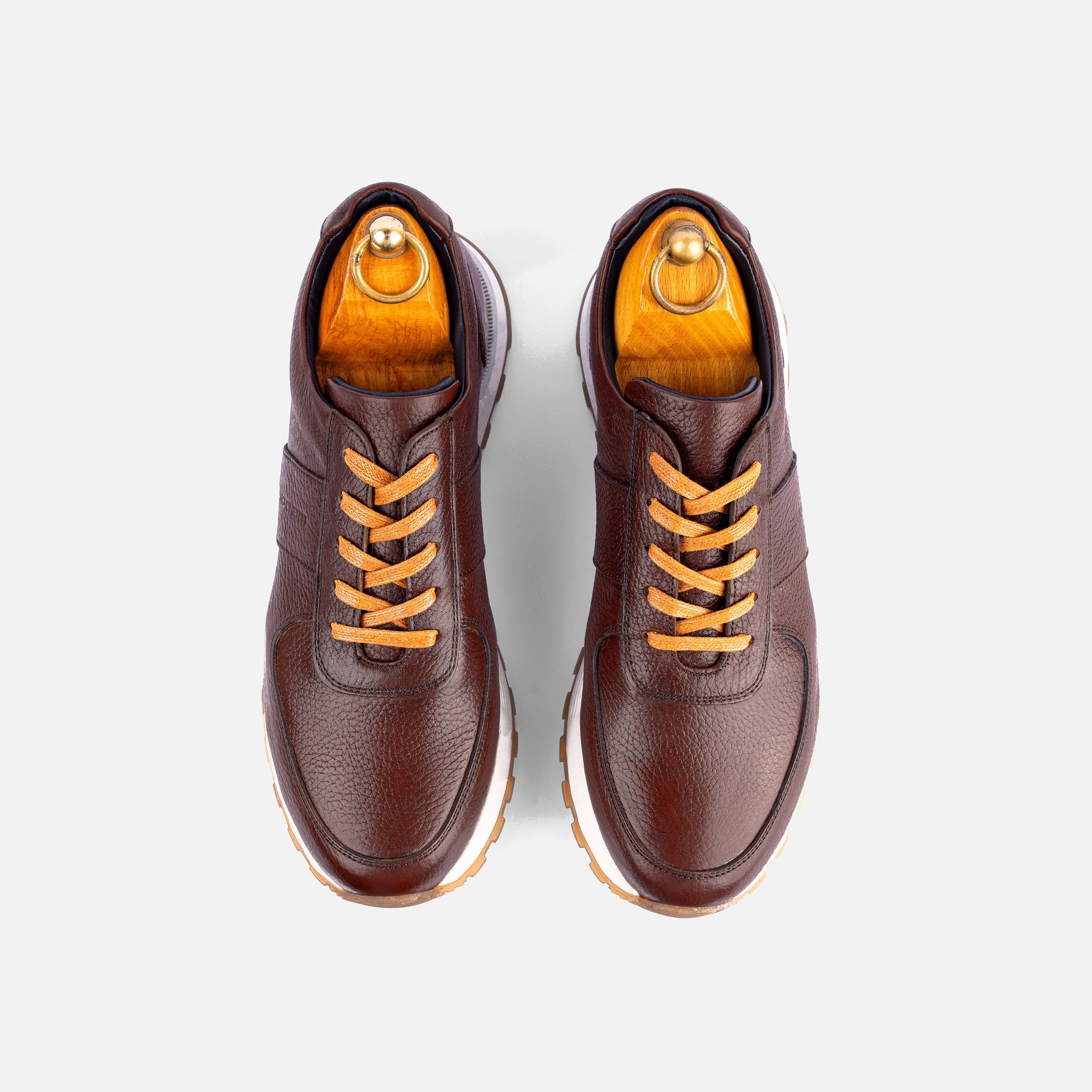 Sneakers Snider Vitto en cuir grainé Marron clair