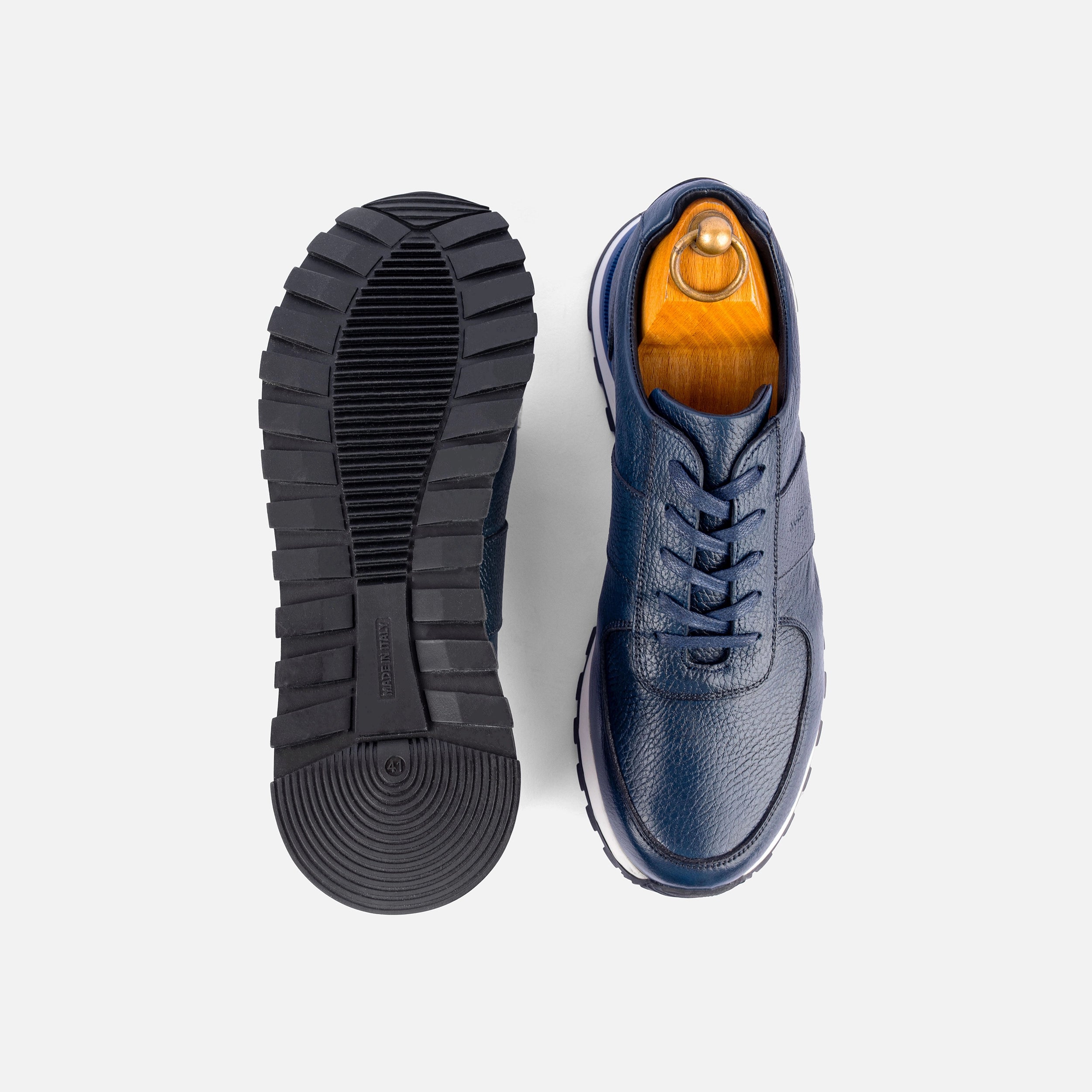 Sneakers Snider Vitto en cuir grainé Bleu