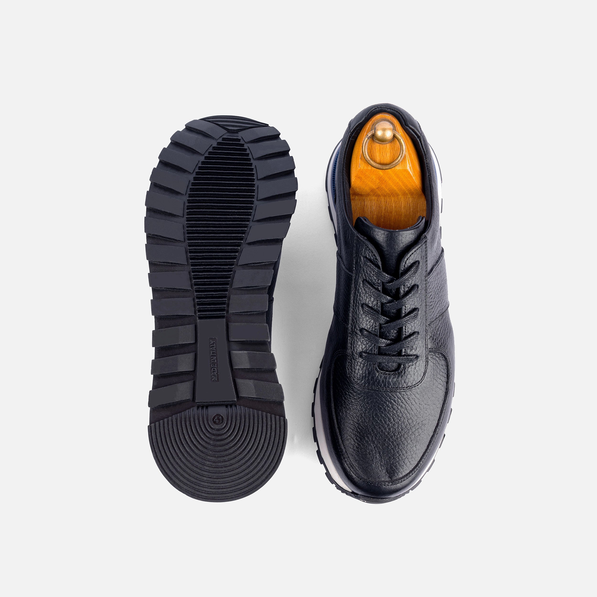 Sneakers Snider Vitto en cuir grainé Noir