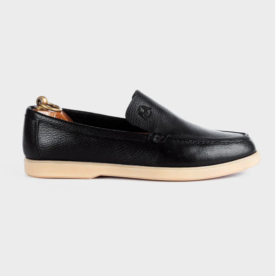 Mocassin City Walk Cuire Grainé Noir