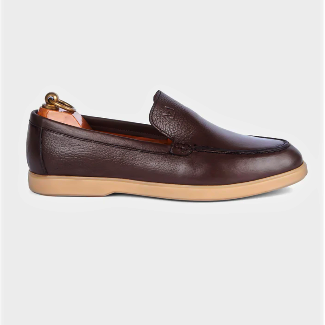 Mocassin City Walk Cuire Grainé Taupe