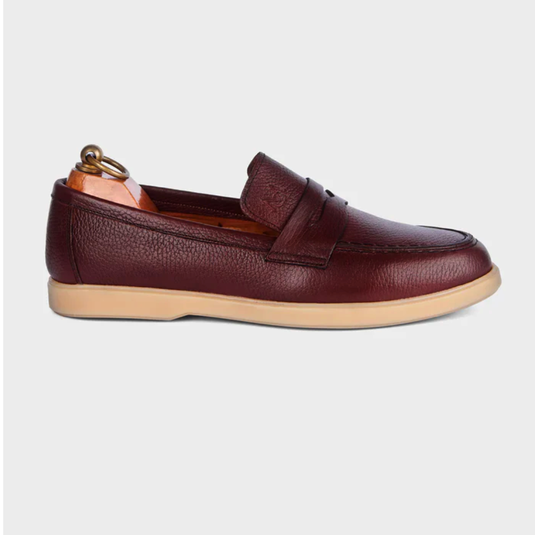 Mocassin City Walk Cuire Grainé Marron Claire