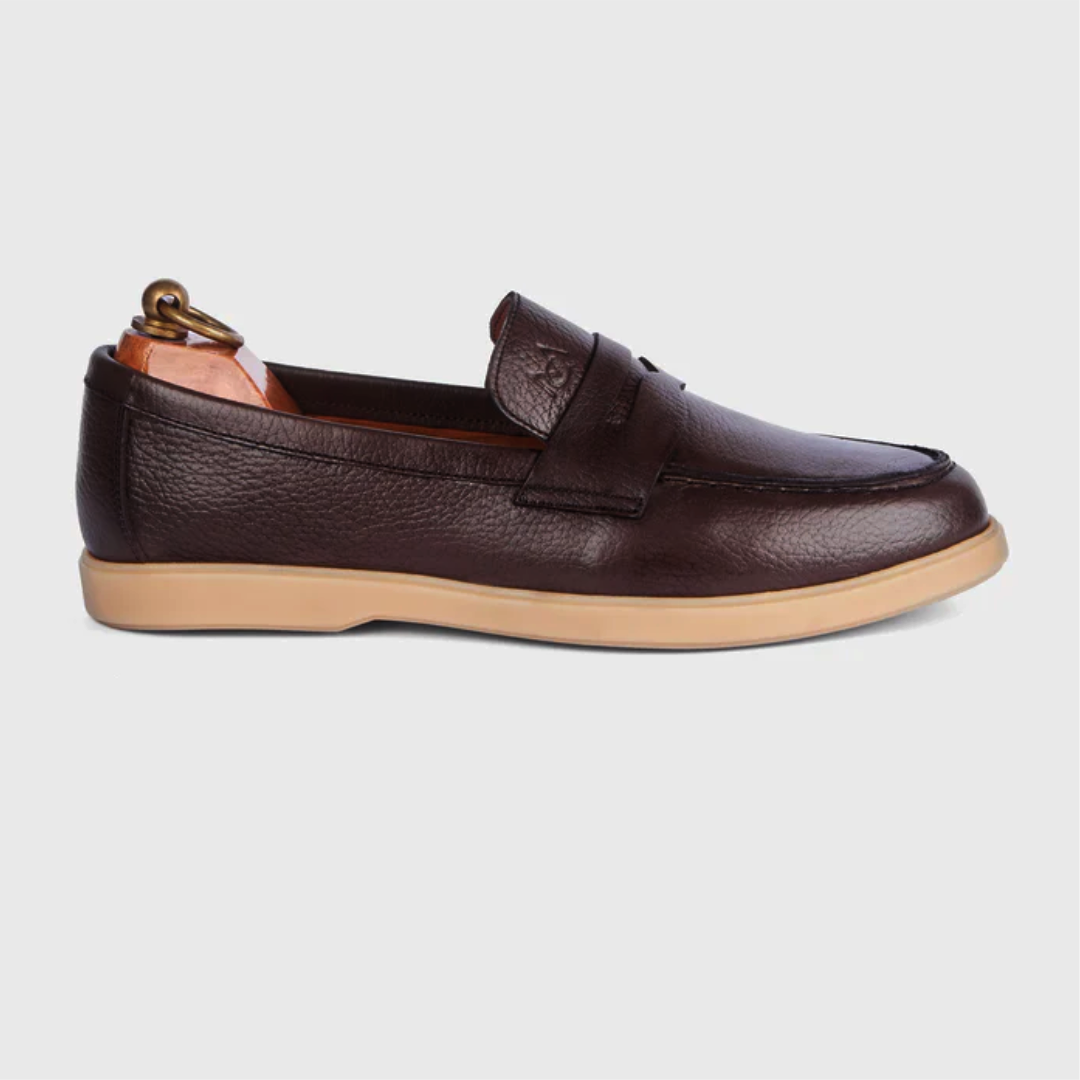 Mocassin City Walk Cuire Grainé Taupe