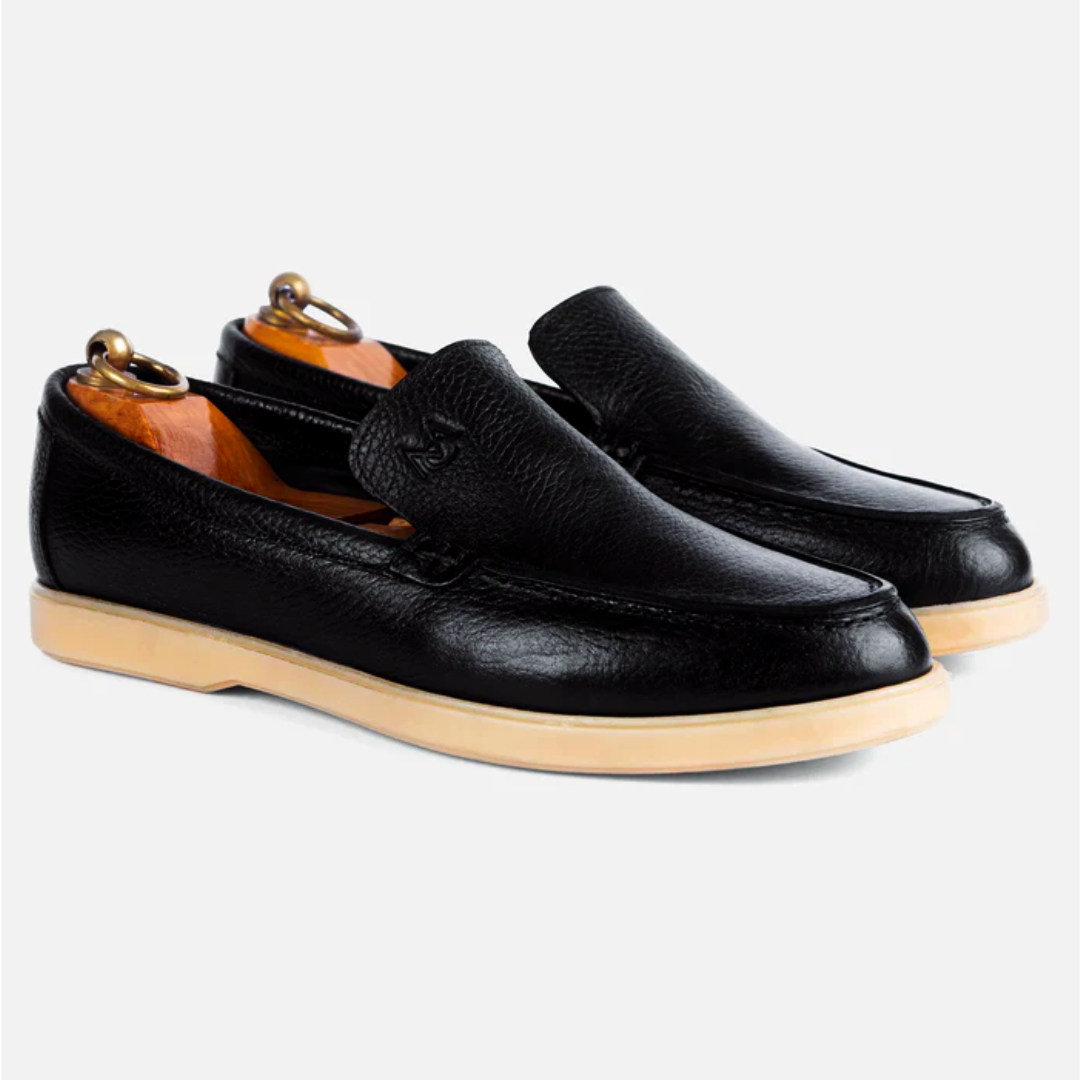 Mocassin City Walk Cuire Grainé Noir