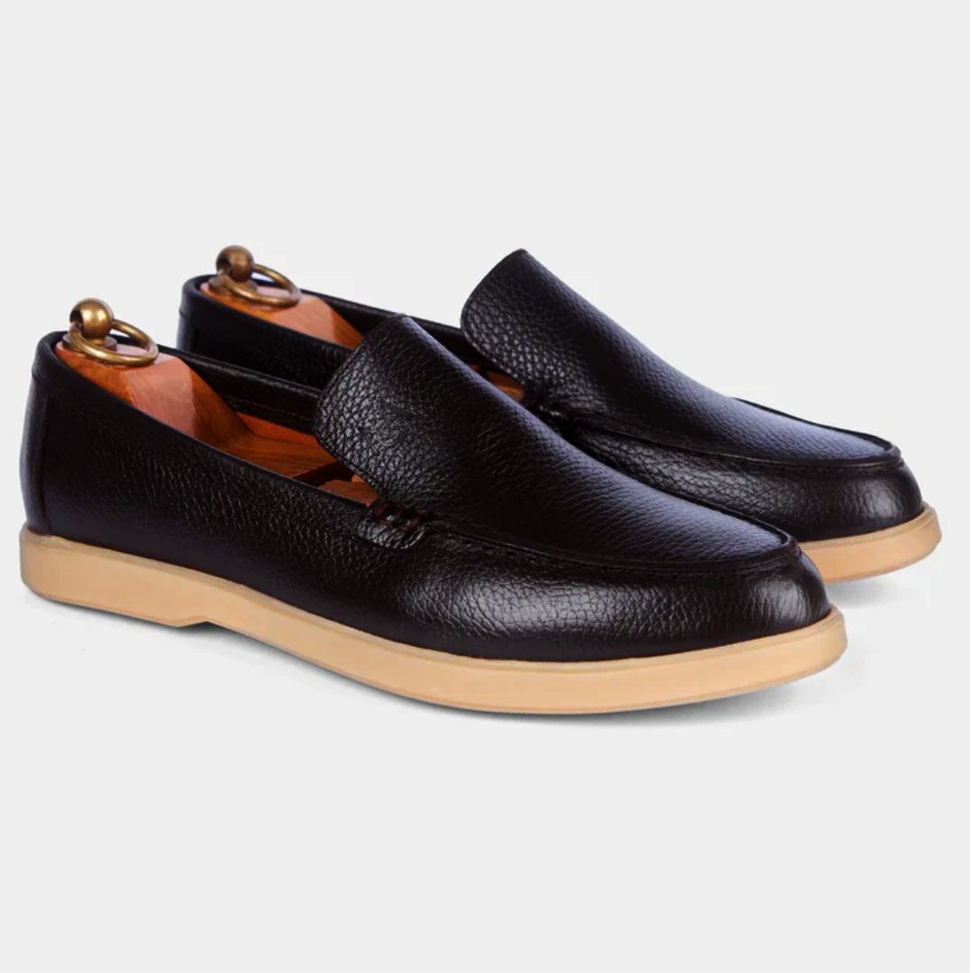 Mocassin City Walk Cuire Grainé Marron Foncé