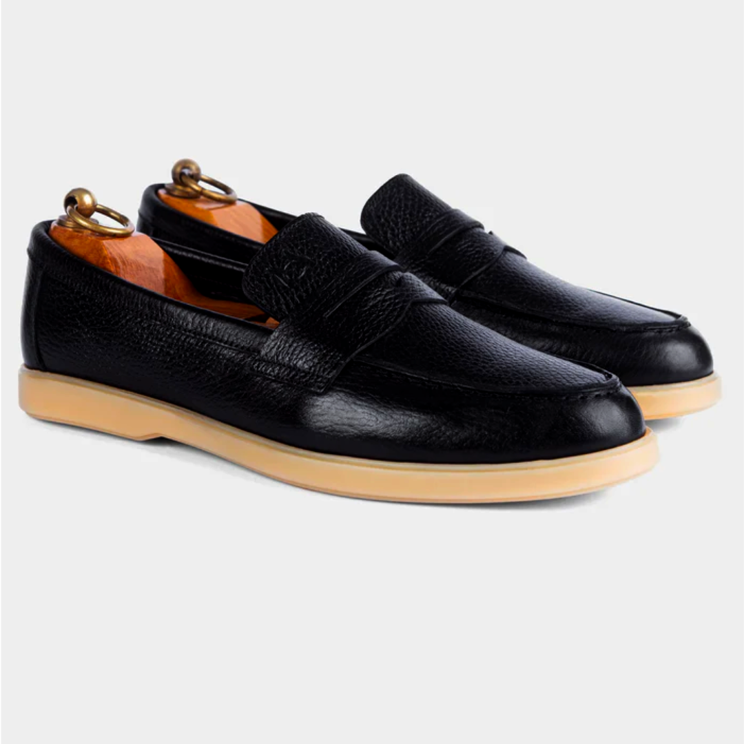 Mocassin City Walk Cuire Grainé Noir