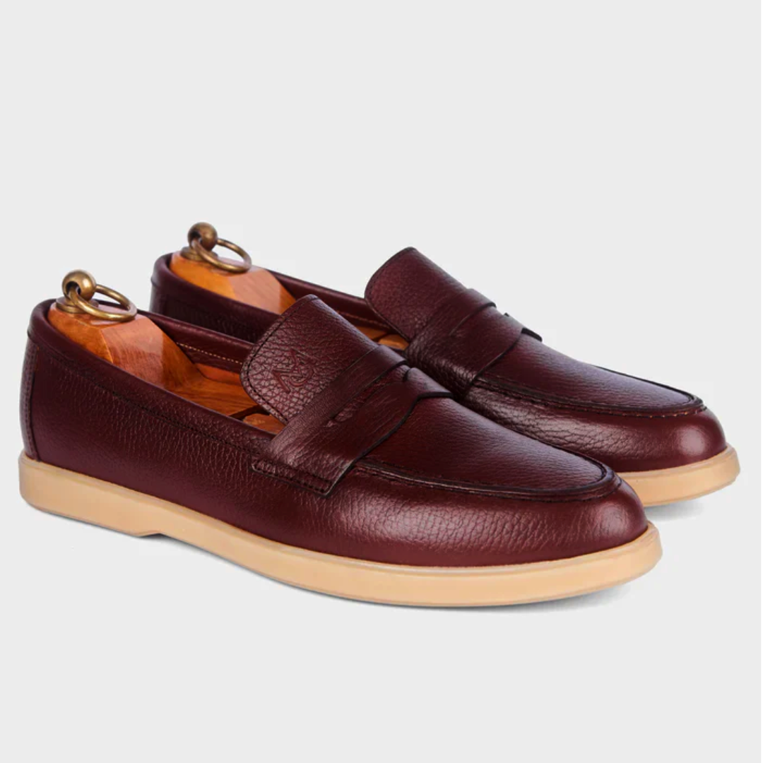 Mocassin City Walk Cuire Grainé Marron Claire