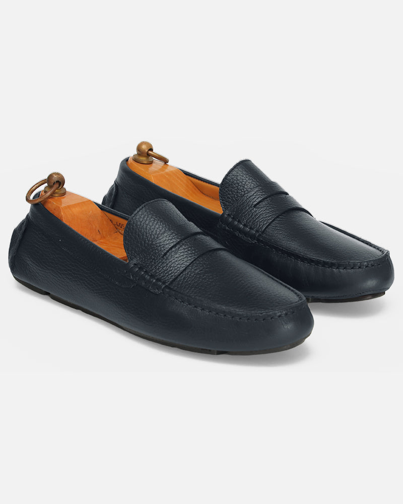 Mocassin Driver Cady Bleu Grainé