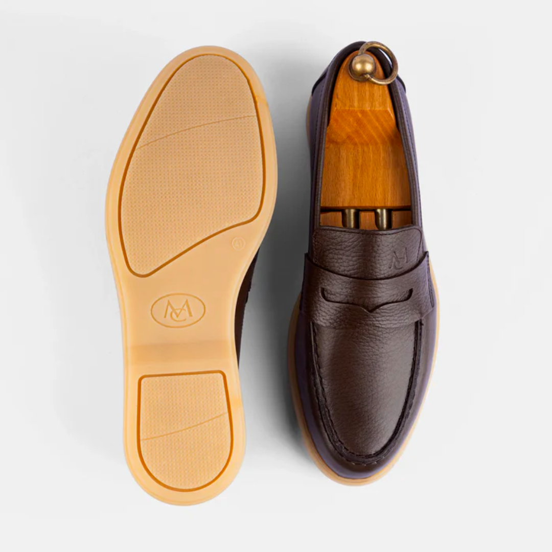 Mocassin City Walk Cuire Grainé Taupe