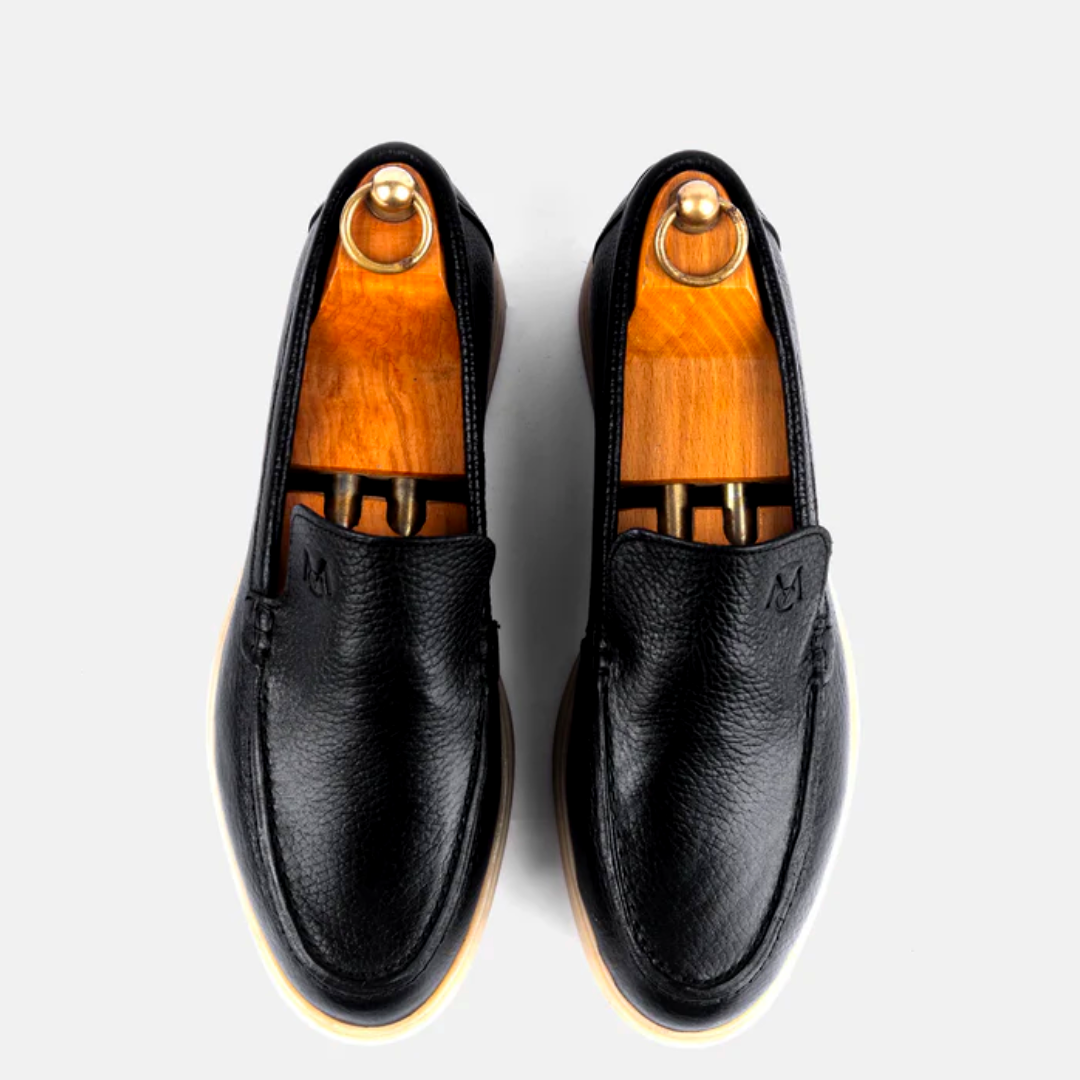 Mocassin City Walk Cuire Grainé Noir