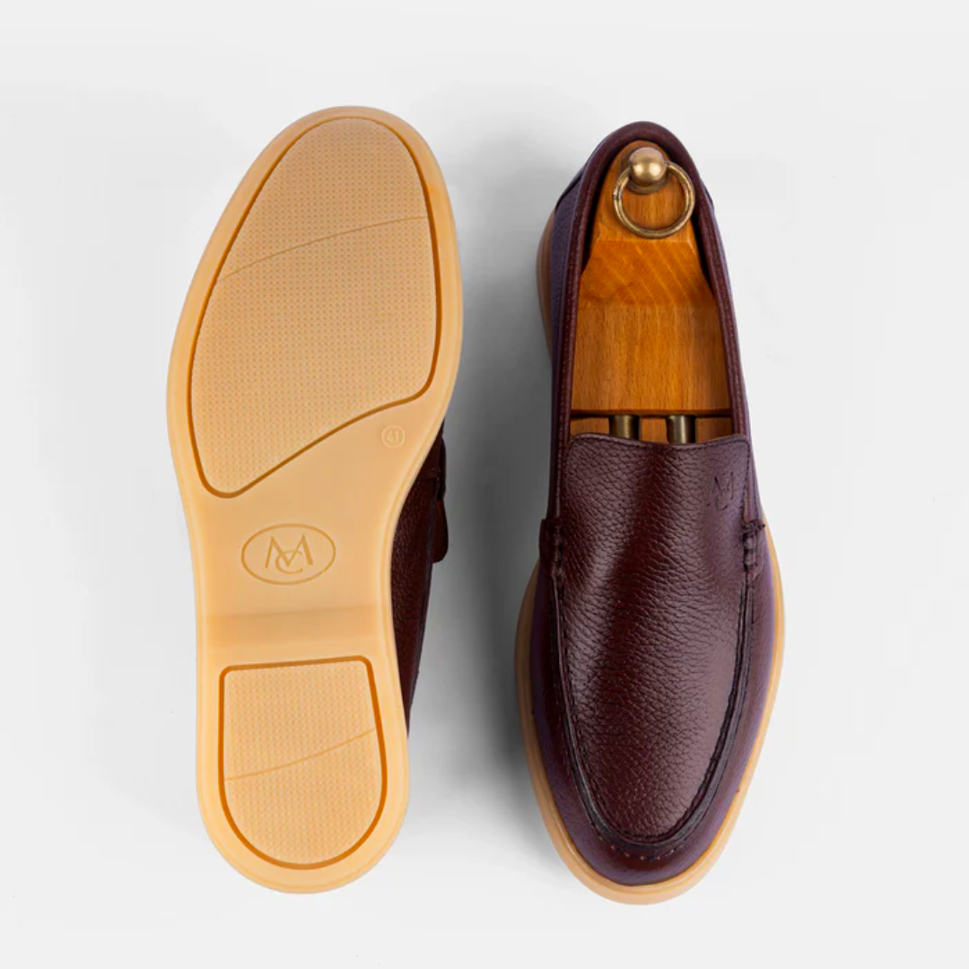 Mocassin City Walk Cuire Grainé Taupe