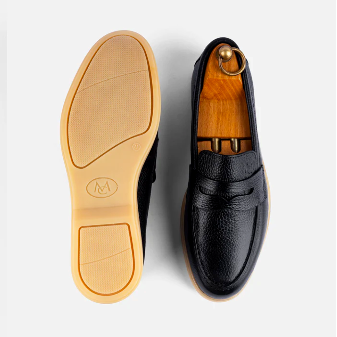 Mocassin City Walk Cuire Grainé Noir