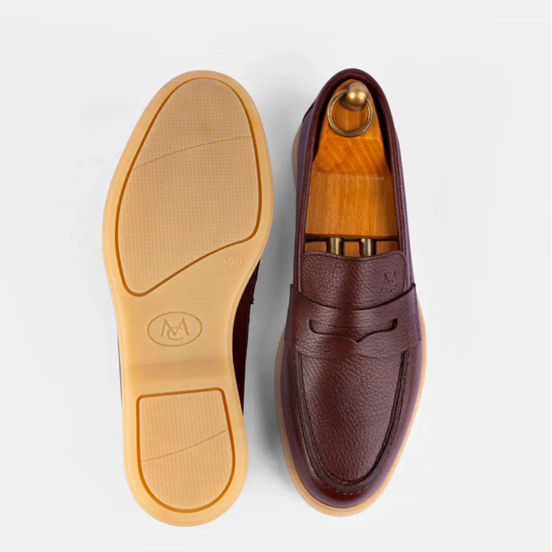 Mocassin City Walk Cuire Grainé Marron Claire