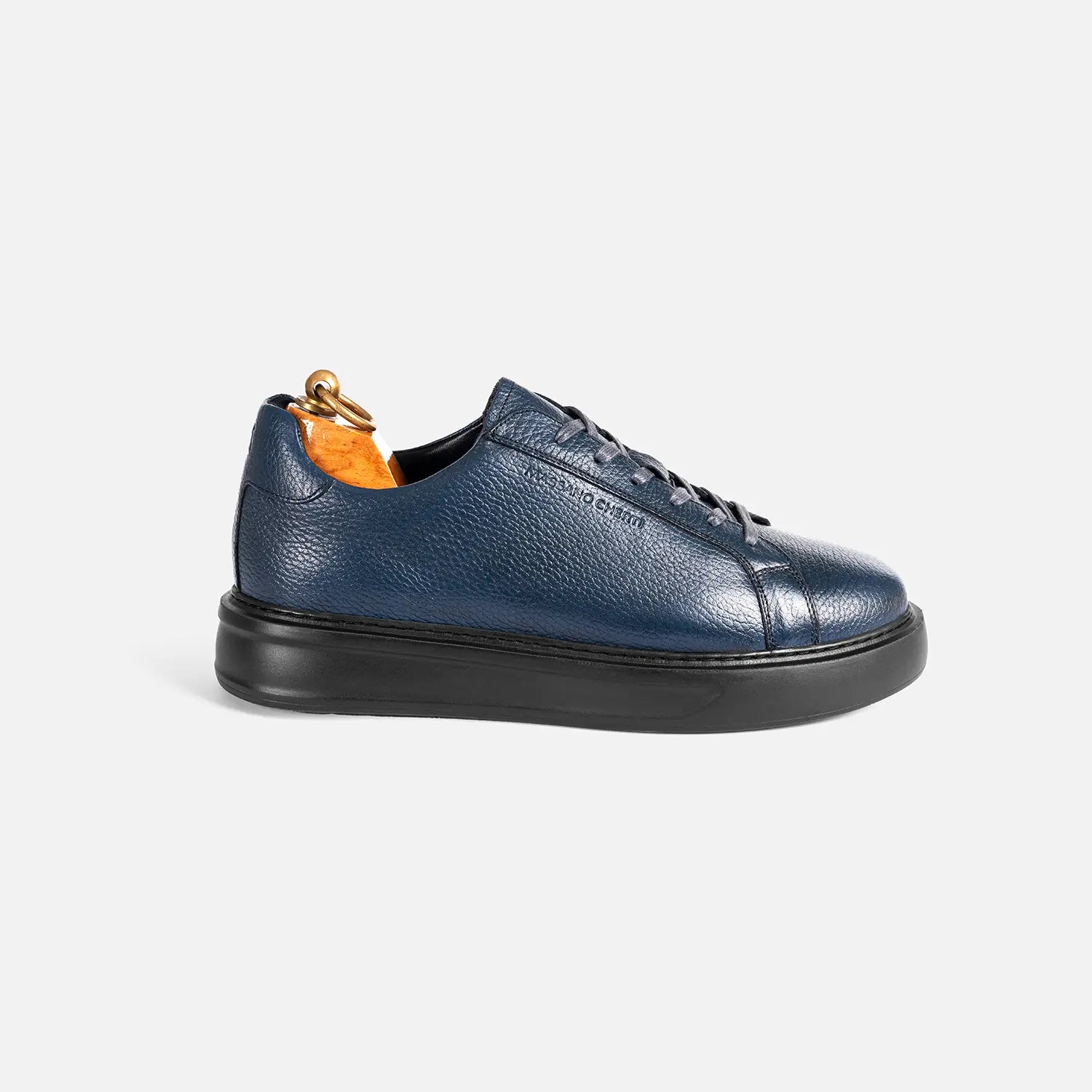 Basket à lacets Tomasso 1090  Cuir Grainé Bleu
