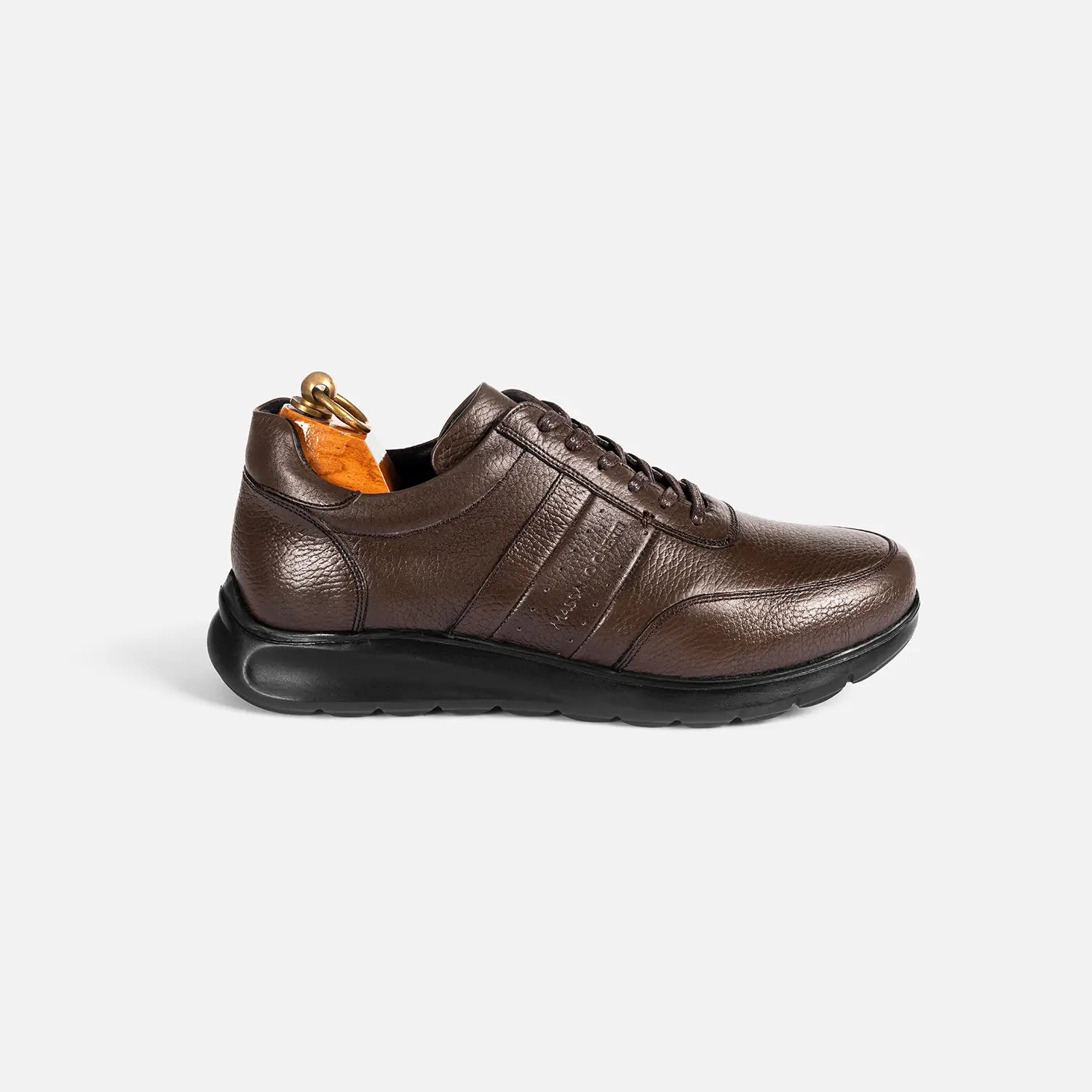 Sneakers à lacets Snider Wald Cuir Grainé Taupe