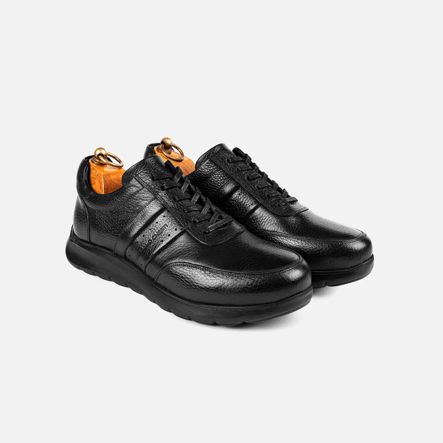 Sneakers à lacets Snider Wald Cuir Grainé Noir