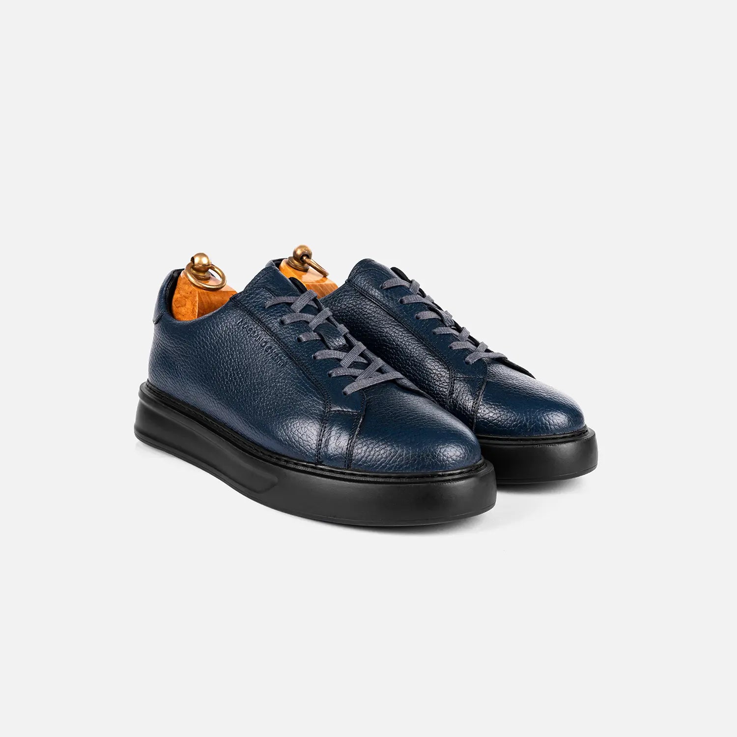 Basket à lacets Tomasso 1090  Cuir Grainé Bleu