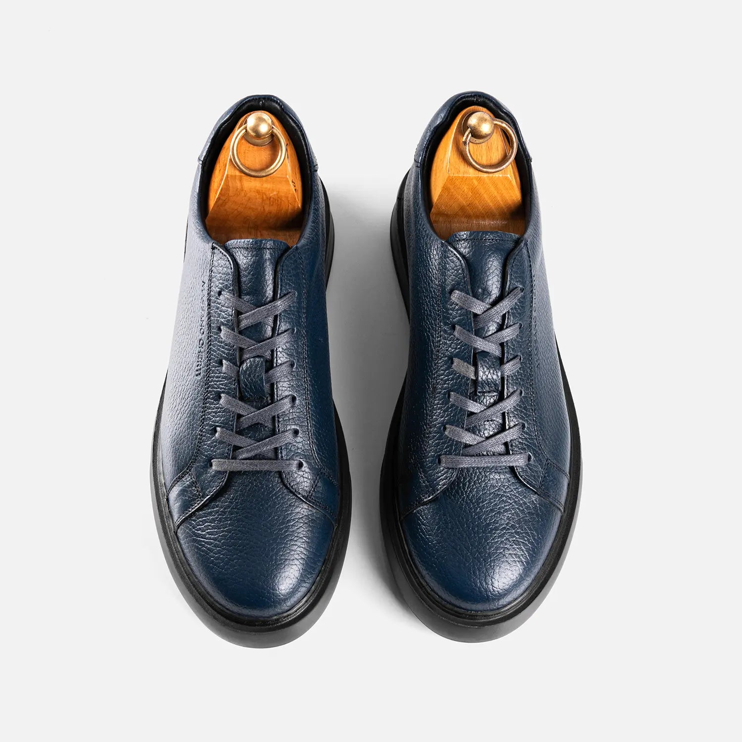 Basket à lacets Tomasso 1090  Cuir Grainé Bleu