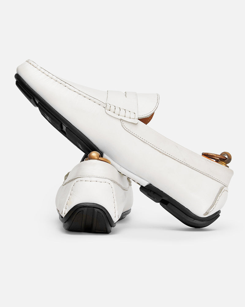 Mocassin city Carel Blanc lisse