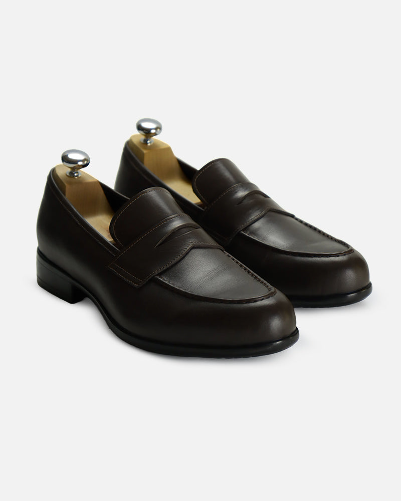 Mocassin Collegue 055 marron chocolat patiné