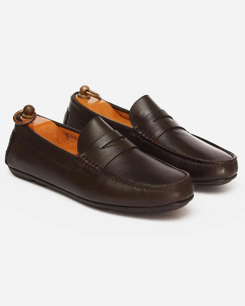 Mocassin city Carel Marron Chocolat lisse