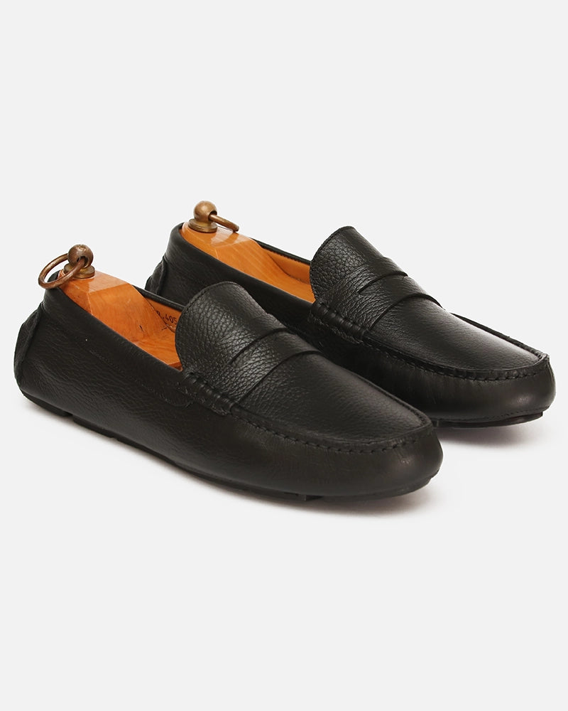 Mocassin Driver Cady Noir Grainé