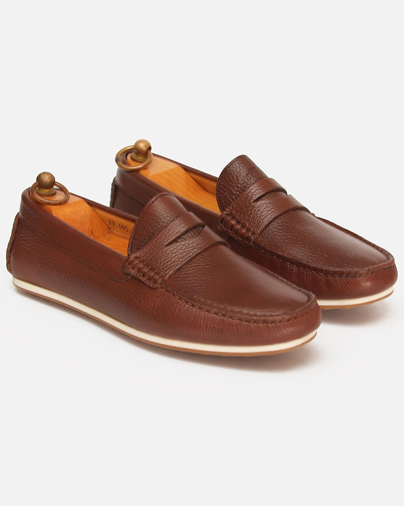 Mocassin city Carel Tabac Grainé