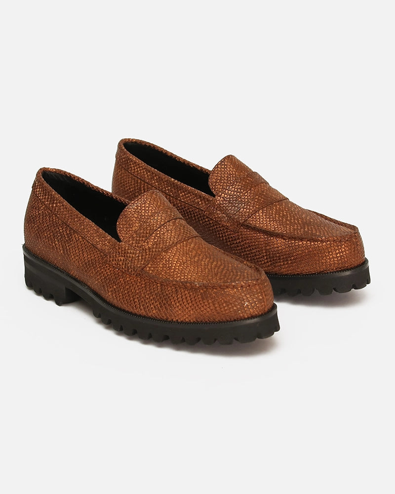 Loafers West Tabac imprimé Serpent