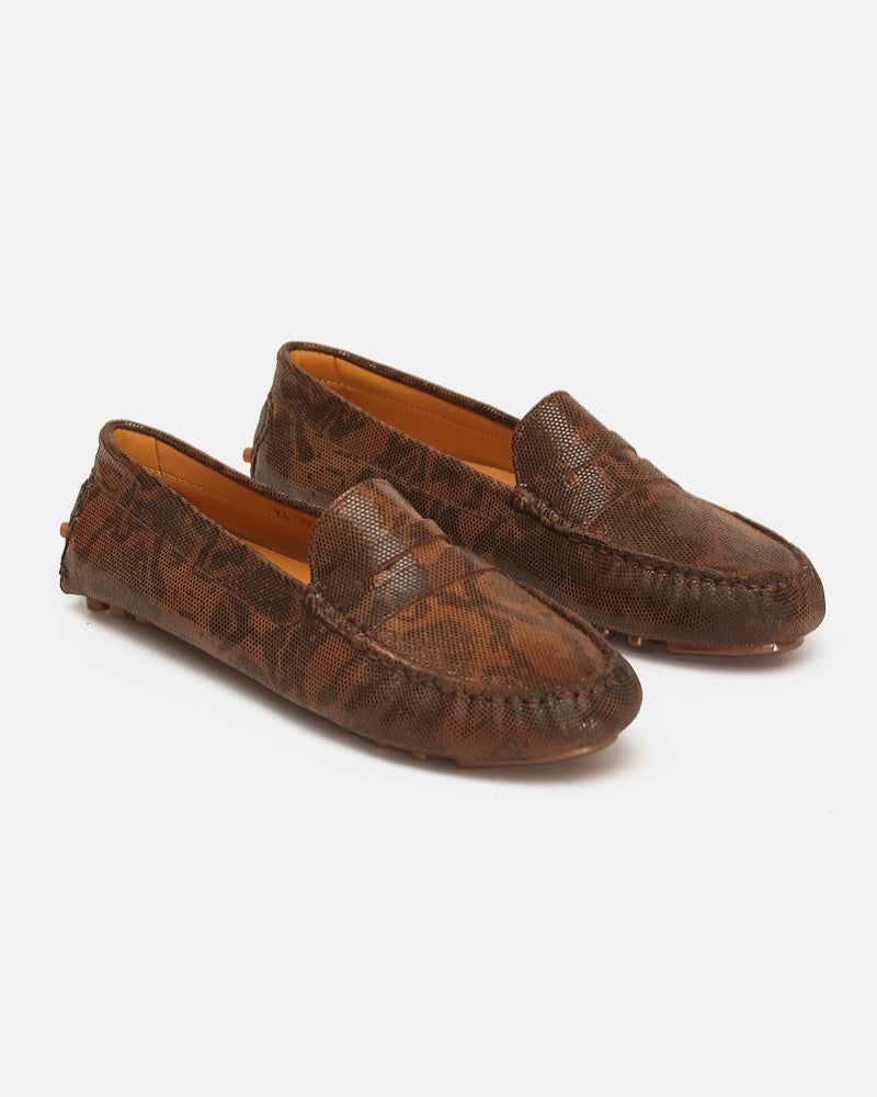 Mocassin Driver Max Camel imprimé Serpent
