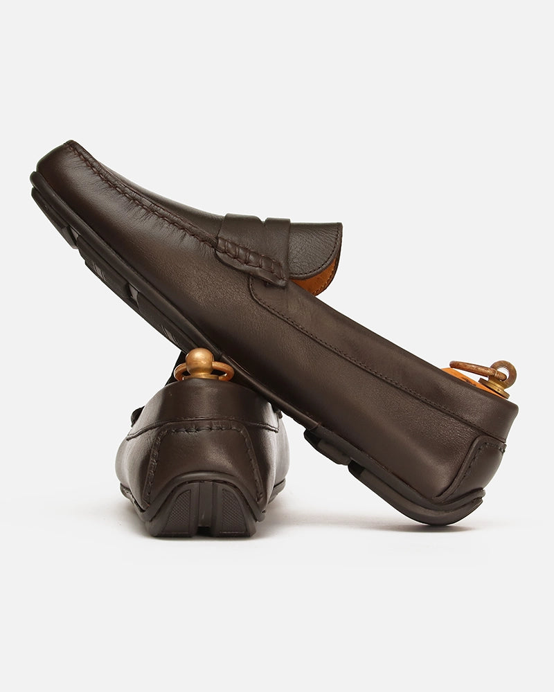 Mocassin city Carel Marron Chocolat lisse