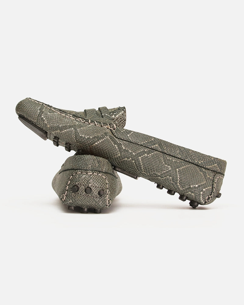 Mocassin Driver Max Gris Bleu imprimé Serpent