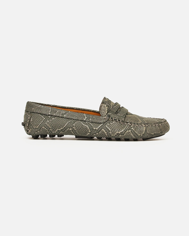 Mocassin Driver Max Gris Bleu imprimé Serpent
