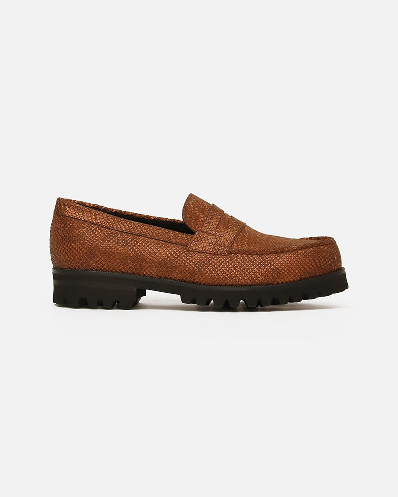 Loafers West Tabac imprimé Serpent