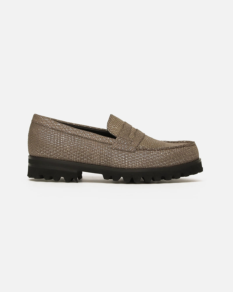Loafers West Taupe Rosé imprimé Serpent