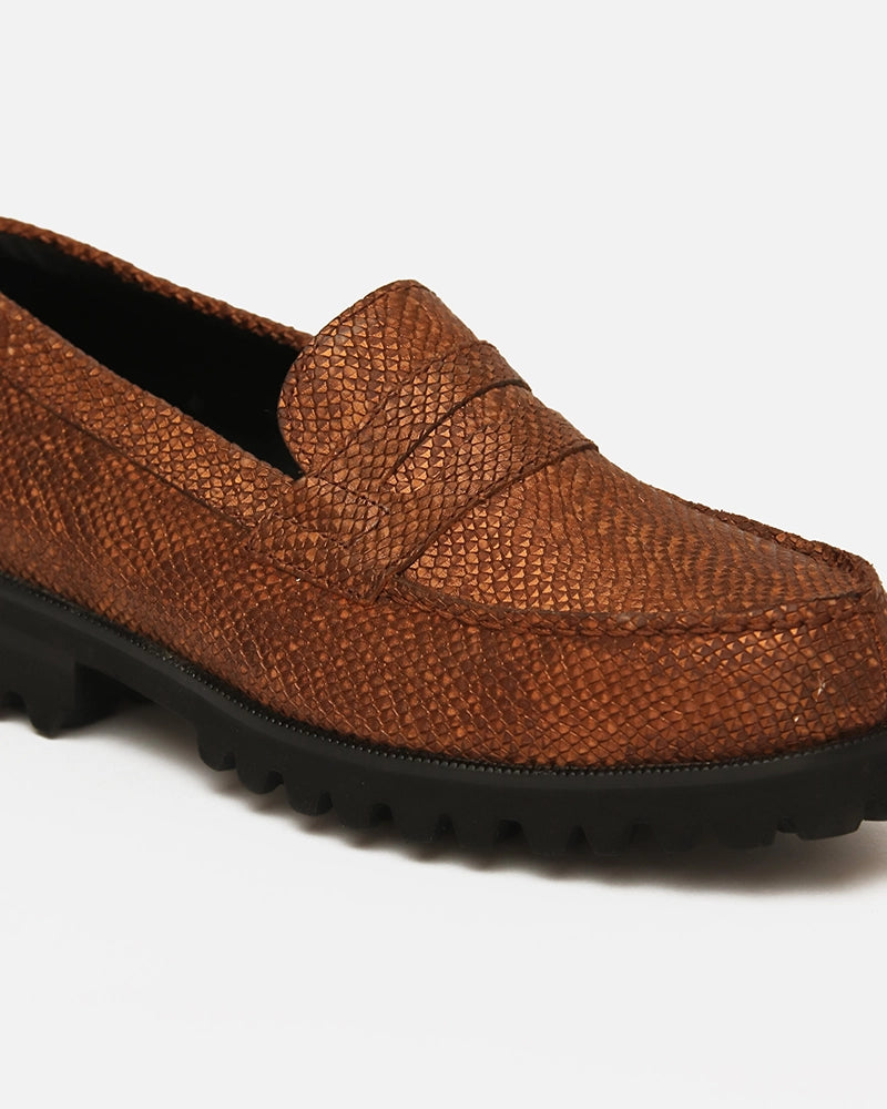 Loafers West Tabac imprimé Serpent