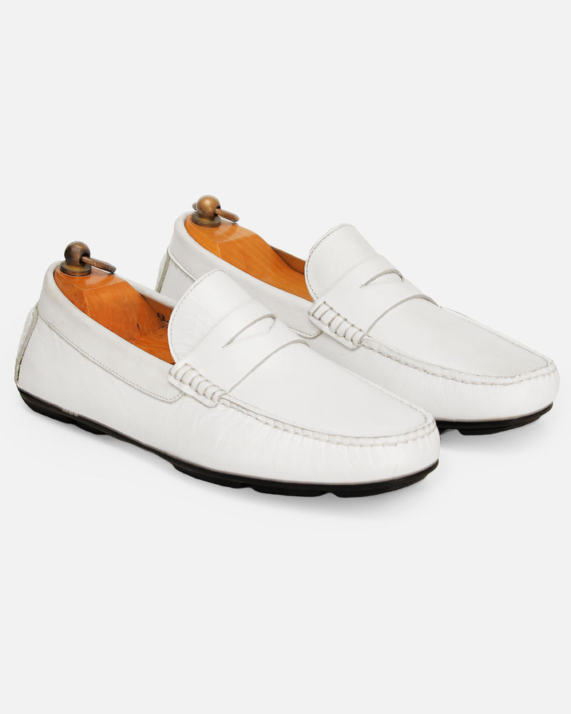 Mocassin city Carel Blanc lisse