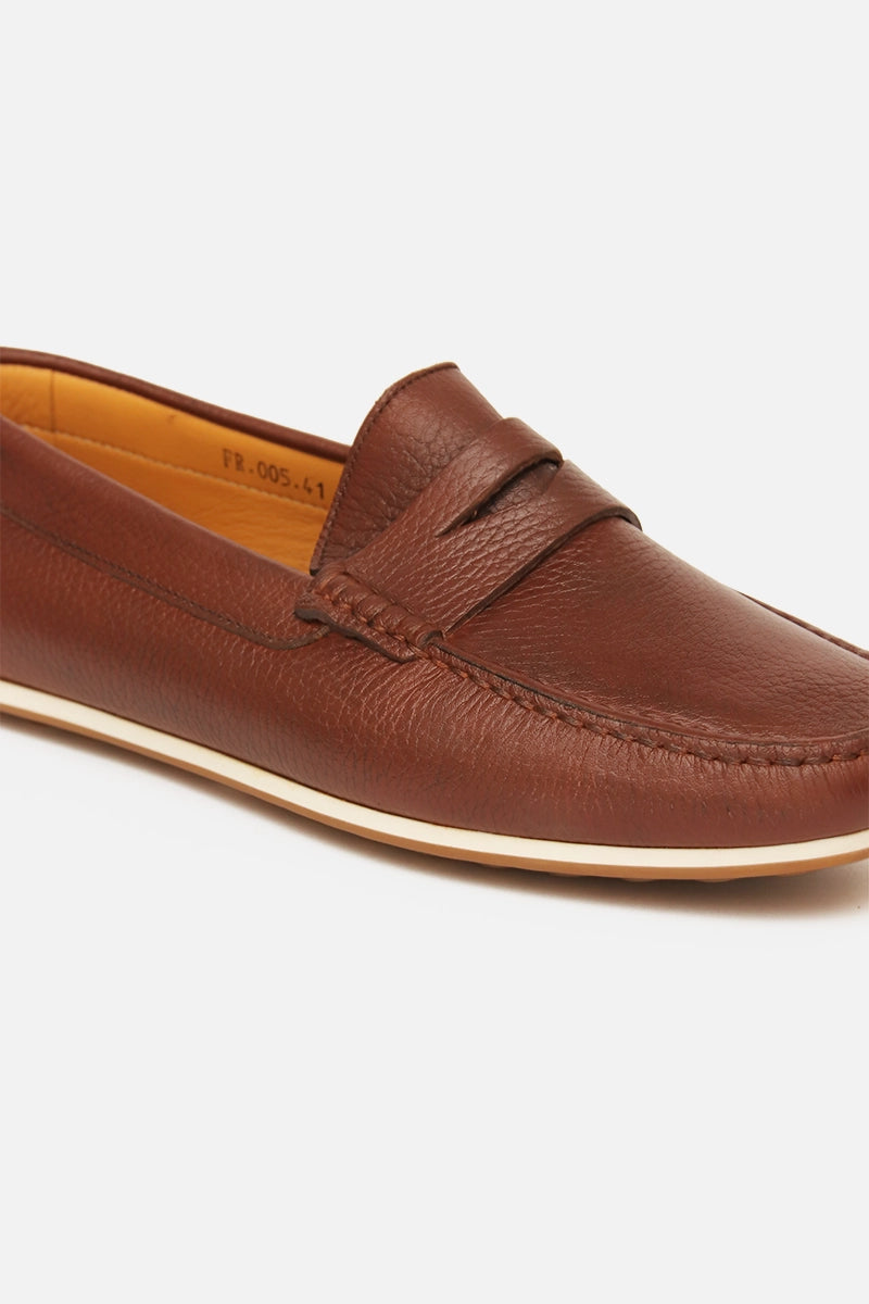 Mocassin city Carel Tabac Grainé