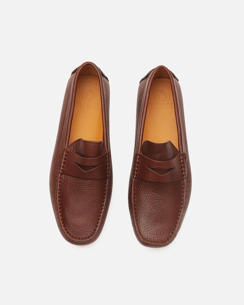 Mocassin city Carel Tabac Grainé