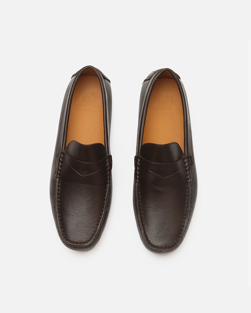 Mocassin city Carel Marron Chocolat lisse
