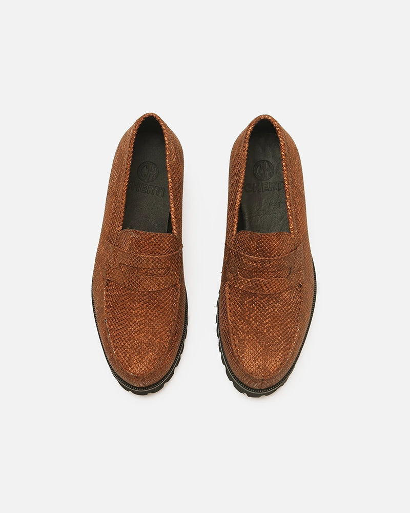 Loafers West Tabac imprimé Serpent