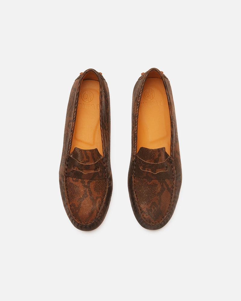 Mocassin Driver Max Camel imprimé Serpent