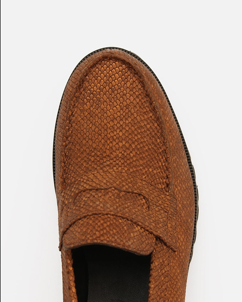 Loafers West Tabac imprimé Serpent