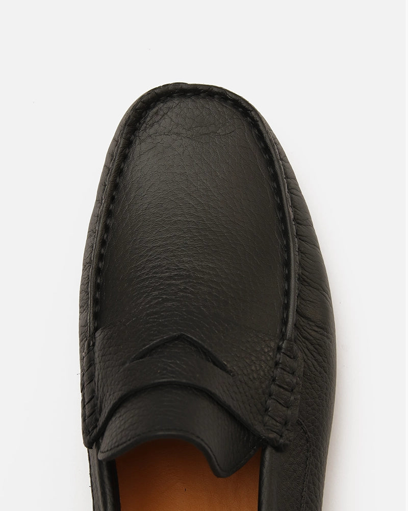 Mocassin city Carel Noir Grainé
