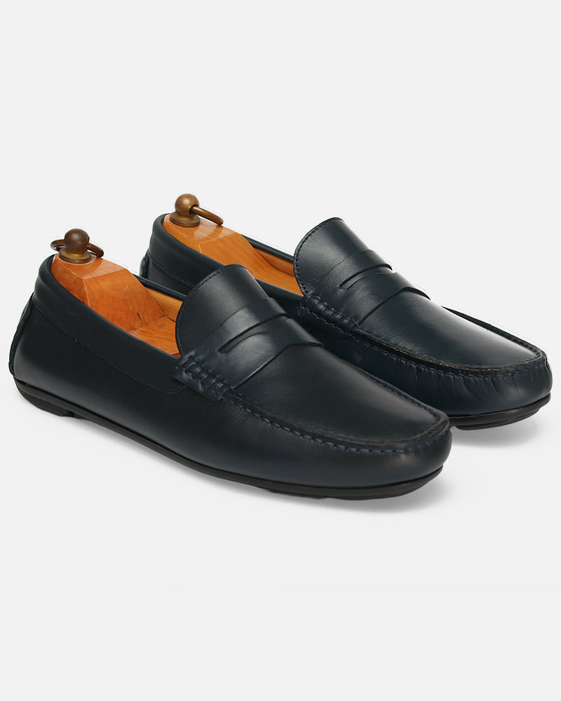 Mocassin city Carel Bleu lisse