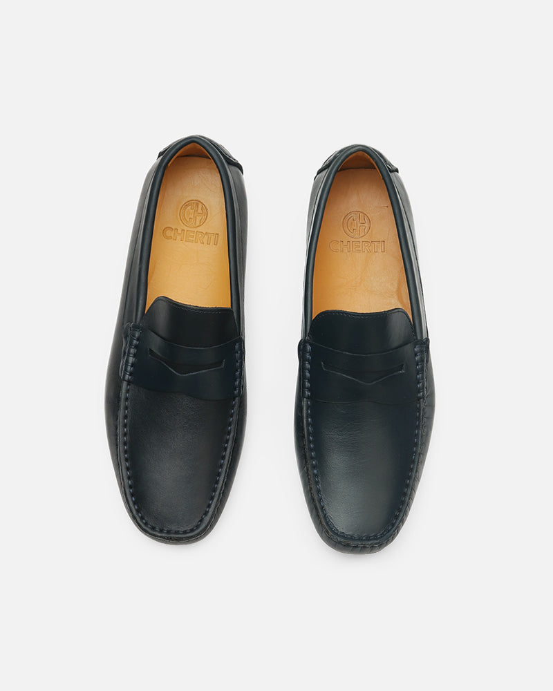 Mocassin city Carel Bleu lisse